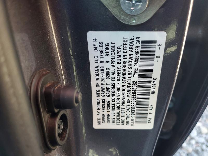 Aukcja sprzedaży 2014 Honda Civic, vin: 19XFB2F95EE045682, numer aukcji: 59621676