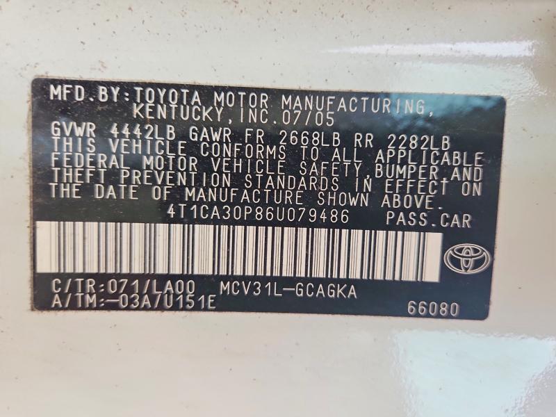 Aukcja sprzedaży 2006 Toyota Camry Solara, vin: 4T1CA30P86U079486, numer aukcji: 60810196