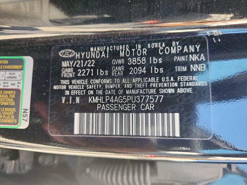 60217686 :رقم المزاد ، KMHLP4AG5PU377577 vin ، 2023 Hyundai Elantra مزاد بيع