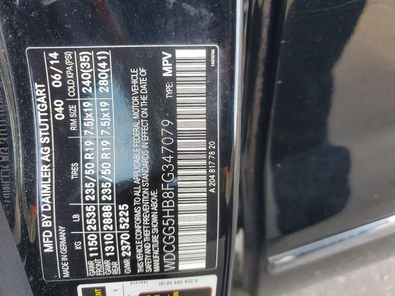 59878276 :رقم المزاد ، WDCGG5HB8FG347079 vin ، 2015 Mercedes-benz Glk مزاد بيع