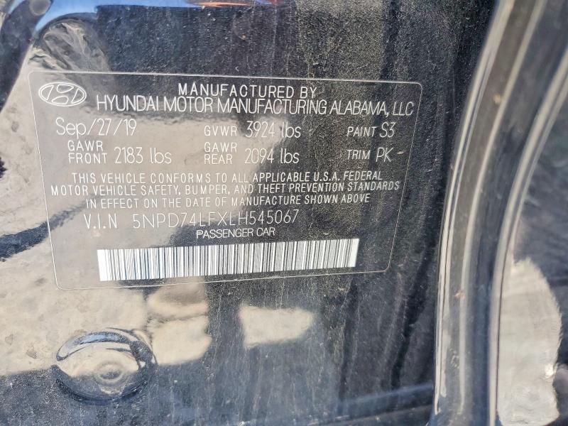 Продажа на аукционе авто 2020 Hyundai Elantra, vin: 5NPD74LFXLH545067, номер лота: 59856786