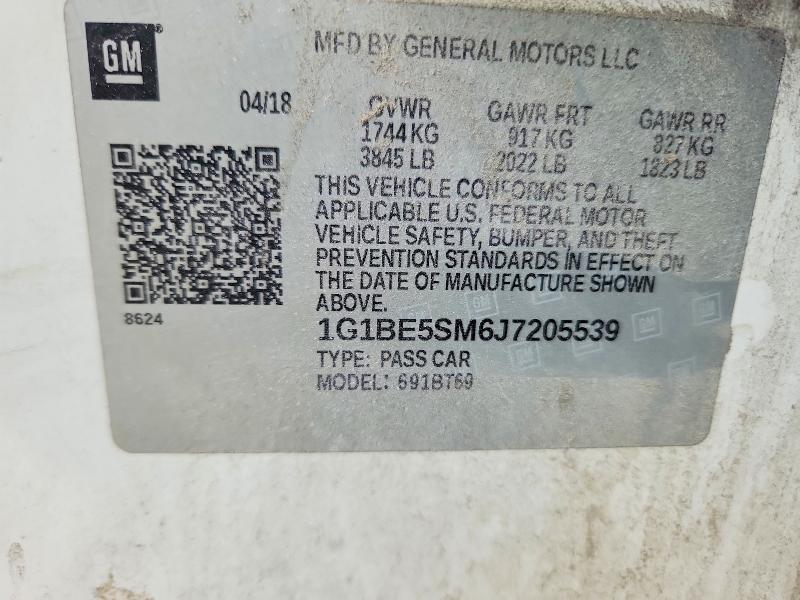 61850466 :رقم المزاد ، 1G1BE5SM6J7205539 vin ، 2018 Chevrolet Cruze مزاد بيع