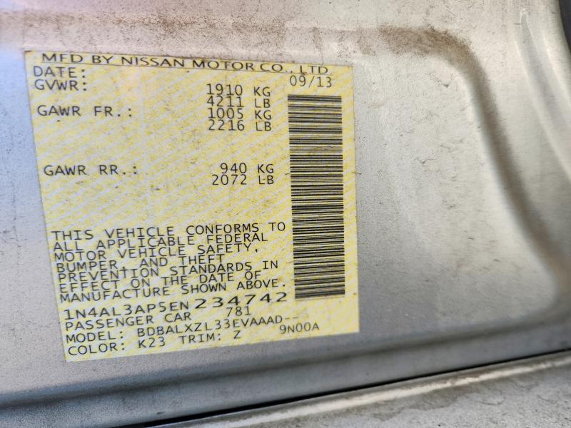 62296576 :رقم المزاد ، 1N4AL3AP5EN234742 vin ، 2014 Nissan Altima مزاد بيع