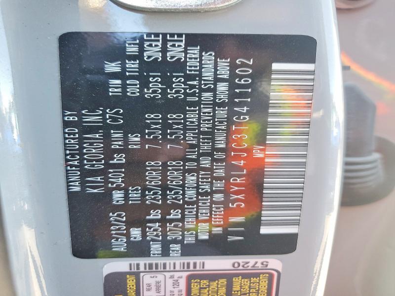 60678196 :رقم المزاد ، 5XYRL4JC3TG411602 vin ، 2026 Kia Sorento مزاد بيع