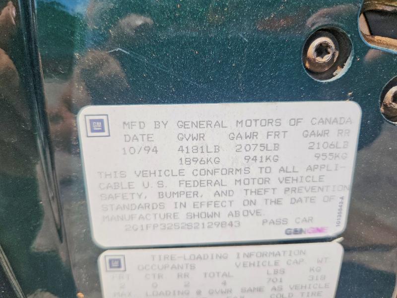 1995 Chevrolet Camaro მანქანა იყიდება აუქციონზე, vin: 2G1FP32S2S2129843, აუქციონის ნომერი: 63295876