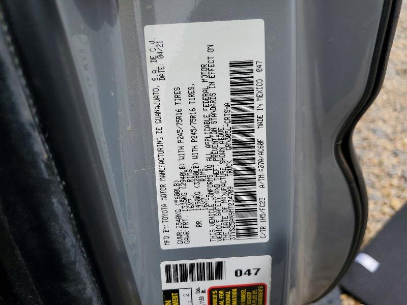 Aukcja sprzedaży 2021 Toyota Tacoma, vin: 3TYSZ5AN9MT034709, numer aukcji: 63010426