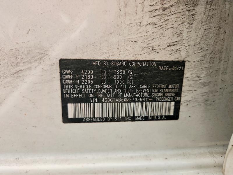 Продажа на аукционе авто 2021 Subaru Impreza, vin: 4S3GTAB60M3709691, номер лота: 61082516