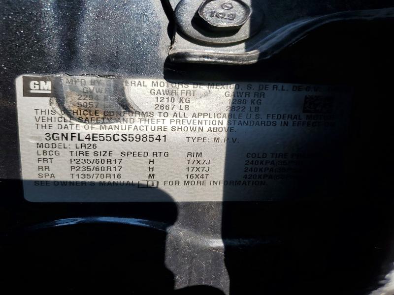 Aukcja sprzedaży 2012 Chevrolet Captiva, vin: 3GNFL4E55CS598541, numer aukcji: 60958126