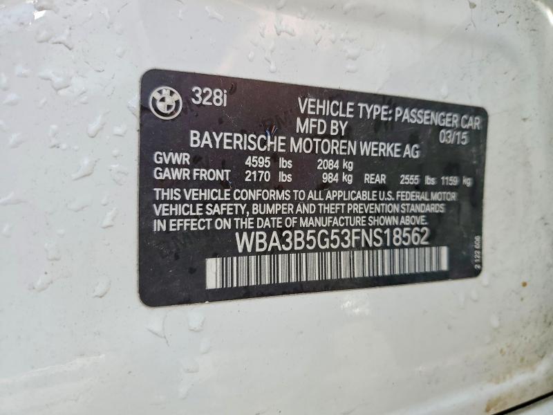 Продаж на аукціоні авто 2015 Bmw 328, vin: WBA3B5G53FNS18562, номер лоту: 59590186