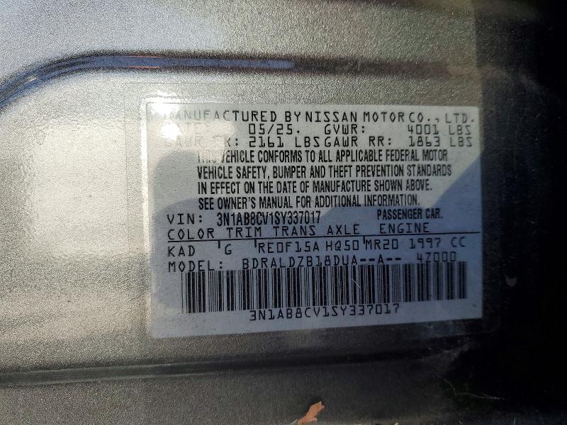 Aukcja sprzedaży 2025 Nissan Sentra, vin: 3N1AB8CV1SY337017, numer aukcji: 61756256