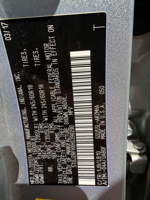 Продажа на аукционе авто 2017 Toyota Highlander, vin: 5TDJZRFHXHS398290, номер лота: 63544986