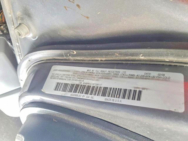 61610976 :رقم المزاد ، 4S4BP61C387356117 vin ، 2008 Subaru Outback مزاد بيع
