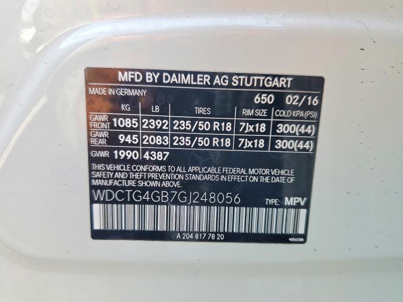 Продаж на аукціоні авто 2016 Mercedes-benz Gla, vin: WDCTG4GB7GJ248056, номер лоту: 60719196