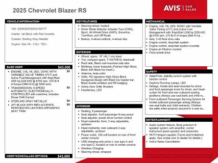 Продаж на аукціоні авто 2025 Chevrolet Blazer, vin: 3GNKBERS9SS198777, номер лоту: 60038466