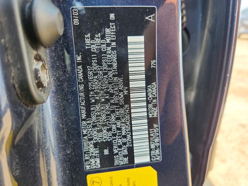 2004 Lexus Rx მანქანა იყიდება აუქციონზე, vin: 2T2HA31U54C001428, აუქციონის ნომერი: 62899426