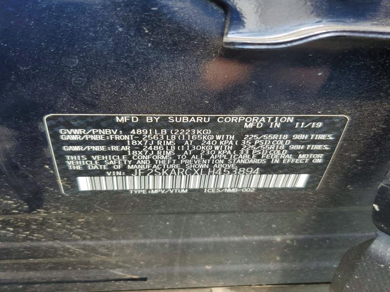 63099006 :رقم المزاد ، JF2SKARCXLH453894 vin ، 2020 Subaru Forester مزاد بيع
