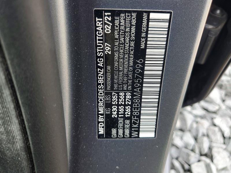 62230456 :رقم المزاد ، W1KZF8EB8MA957996 vin ، 2021 Mercedes-benz E مزاد بيع