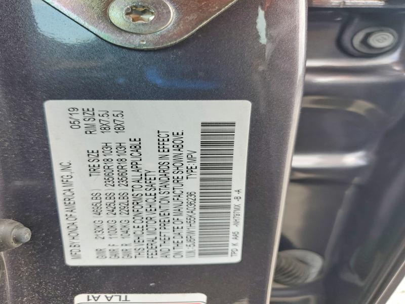 Продажа на аукционе авто 2019 Honda Cr-v, vin: 5J6RW1H55KA036236, номер лота: 59819826