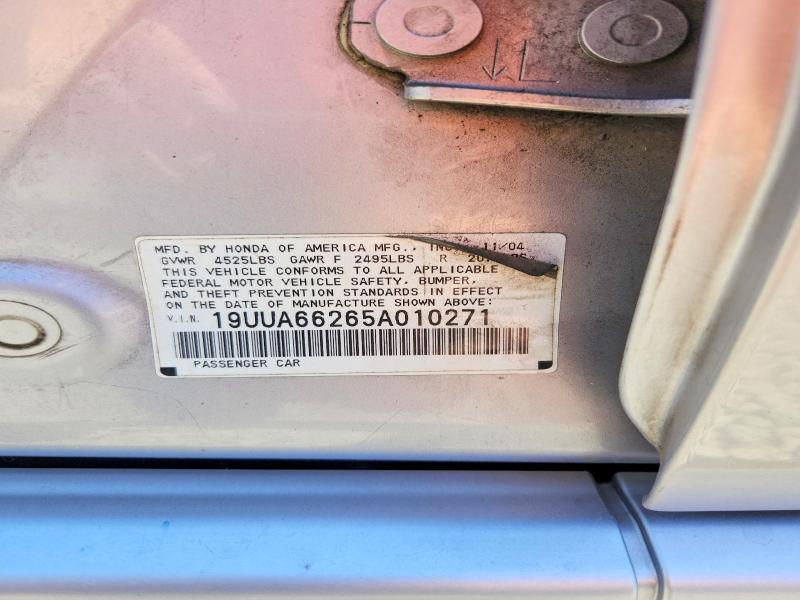 Aukcja sprzedaży 2005 Acura Tl, vin: 19UUA66265A010271, numer aukcji: 60854286