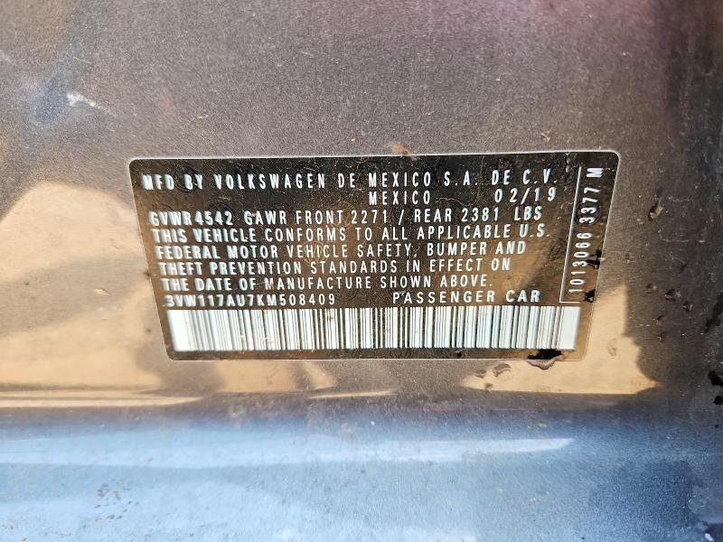2019 Volkswagen Golf Sportwagen მანქანა იყიდება აუქციონზე, vin: 3VW117AU7KM508409, აუქციონის ნომერი: 62873326