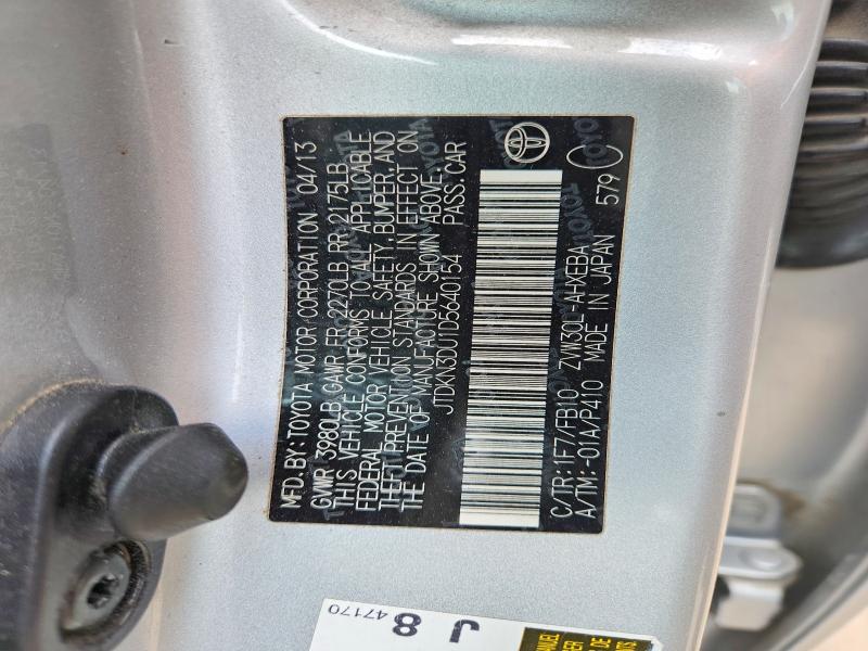 61954256 :رقم المزاد ، JTDKN3DU1D5640154 vin ، 2013 Toyota Prius مزاد بيع