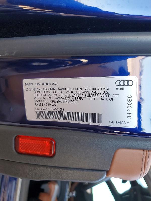 Aukcja sprzedaży 2025 Audi A5, vin: WAUFACF57SA001653, numer aukcji: 59191736