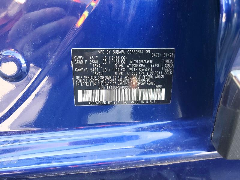 Aukcja sprzedaży 2025 Subaru Crosstrek, vin: 4S4GUHN66S3718602, numer aukcji: 61878216