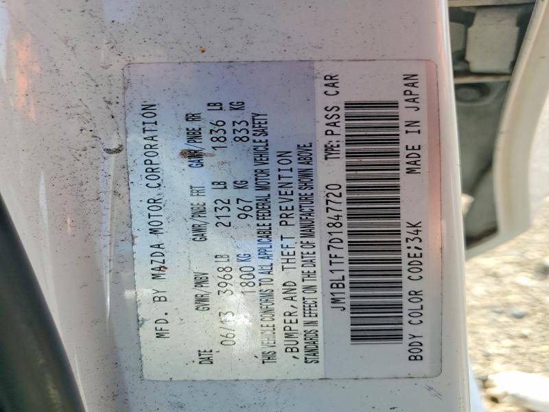 60603966 :رقم المزاد ، JM1BL1TF7D1847720 vin ، 2013 Mazda 3 مزاد بيع