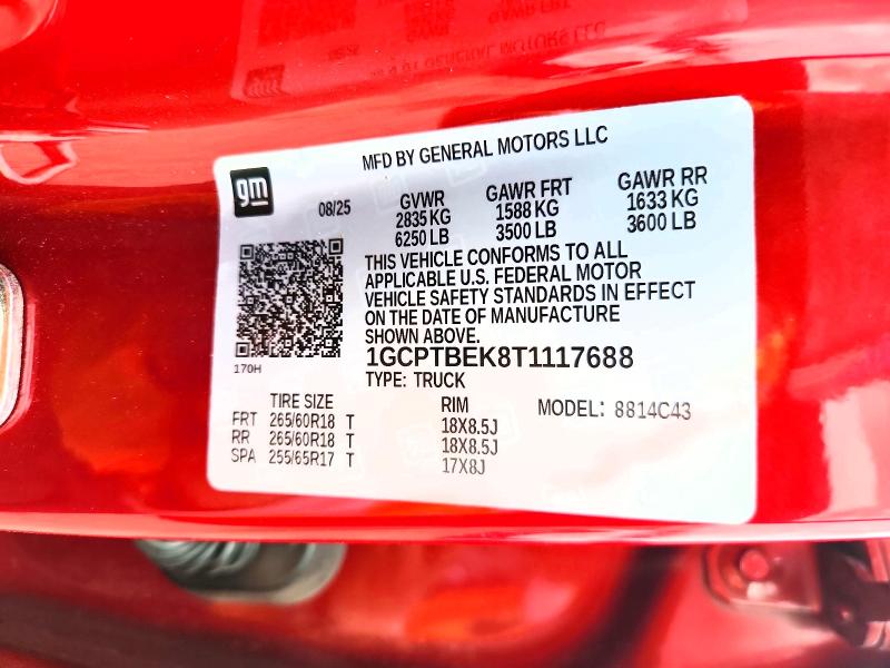 Продажа на аукционе авто 2026 Chevrolet Colorado, vin: 1GCPTBEK8T1117688, номер лота: 60551626