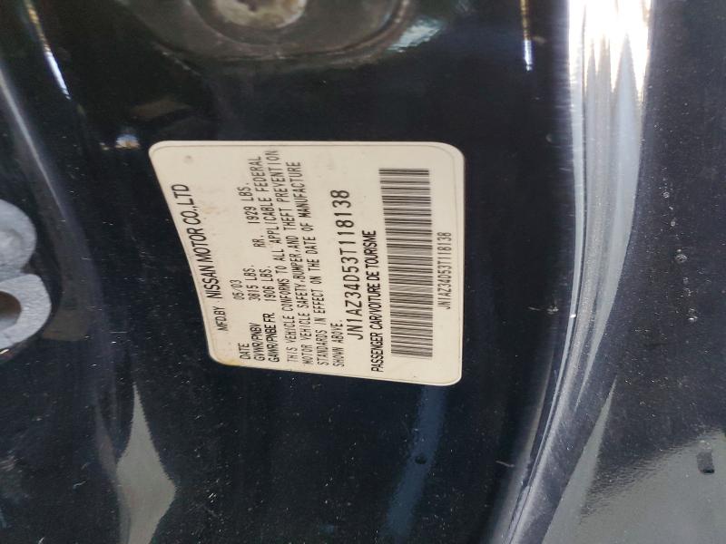 2003 Nissan 350z მანქანა იყიდება აუქციონზე, vin: JN1AZ34D53T118138, აუქციონის ნომერი: 61480126