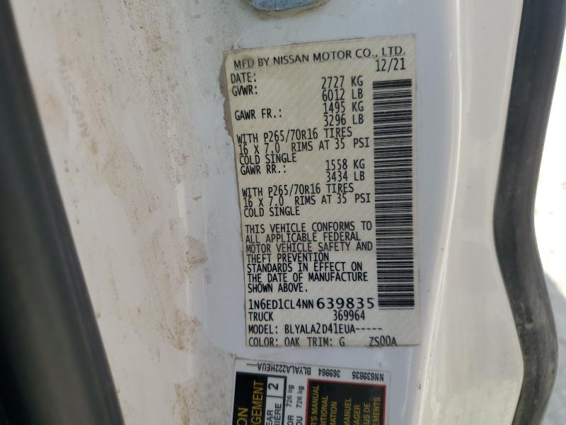 Продаж на аукціоні авто 2022 Nissan Frontier, vin: 1N6ED1CL4NN639835, номер лоту: 59858966