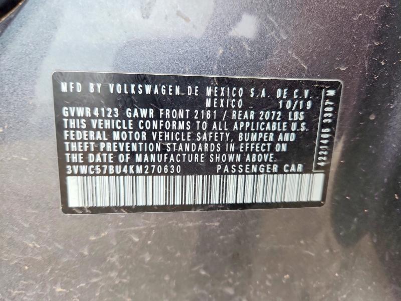 Aukcja sprzedaży 2019 Volkswagen Jetta, vin: 3VWC57BU4KM270630, numer aukcji: 60247716