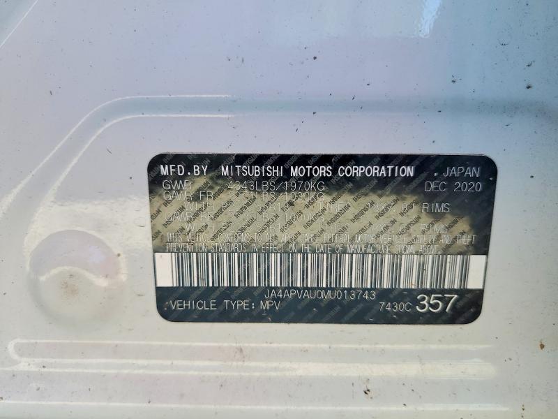 60789126 :رقم المزاد ، JA4APVAU0MU013743 vin ، 2021 Mitsubishi Outlander Sport مزاد بيع