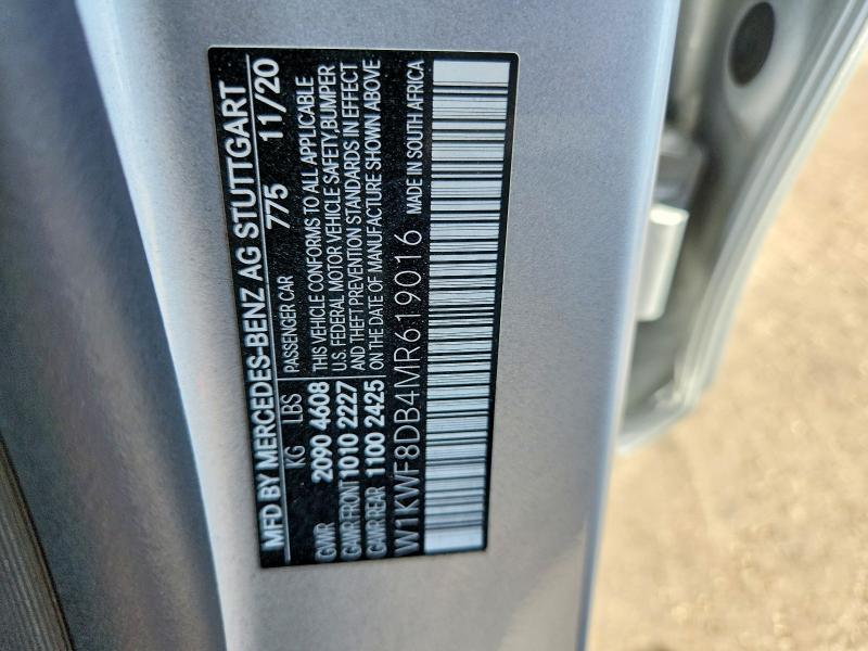Продаж на аукціоні авто 2021 Mercedes-benz C, vin: W1KWF8DB4MR619016, номер лоту: 61788586