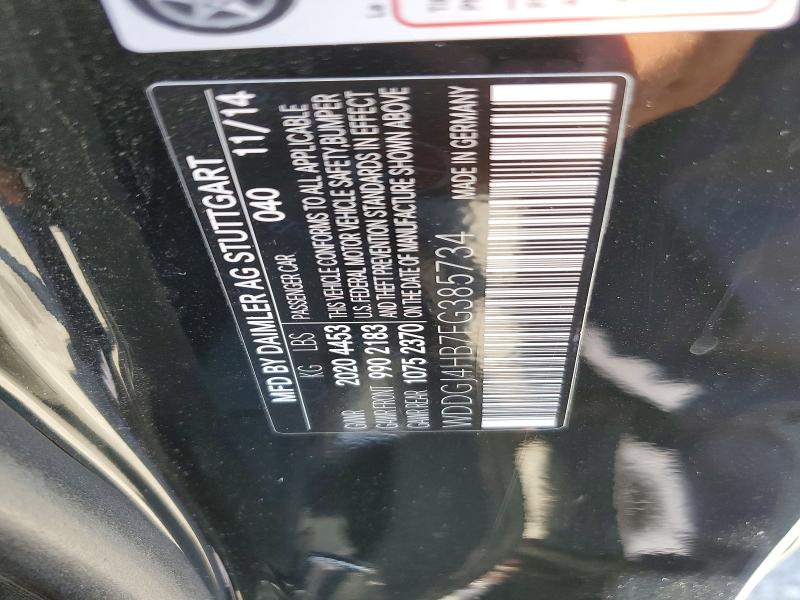 Aukcja sprzedaży 2015 Mercedes-benz C, vin: WDDGJ4HB7FG385734, numer aukcji: 61135176