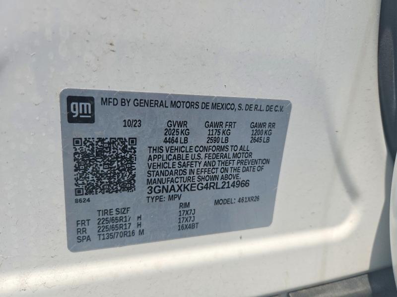 Продаж на аукціоні авто 2024 Chevrolet Equinox, vin: 3GNAXKEG4RL214966, номер лоту: 61946826