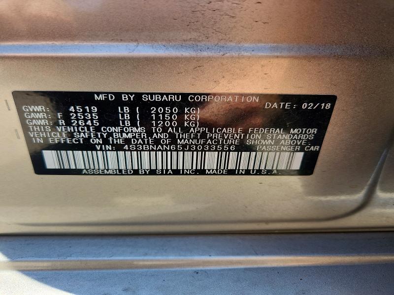 Продаж на аукціоні авто 2018 Subaru Legacy, vin: 4S3BNAN65J3033556, номер лоту: 61880456