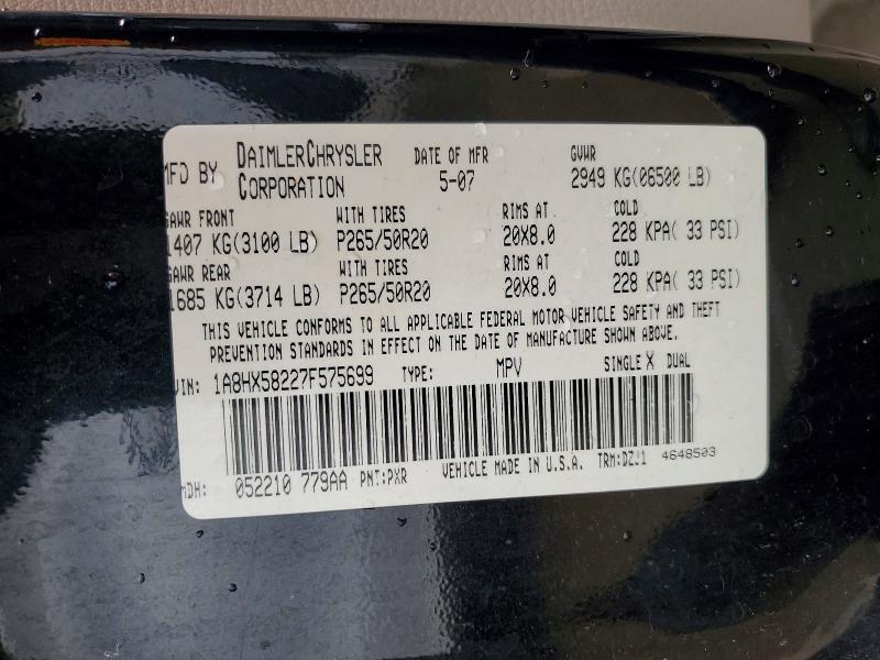 Aukcja sprzedaży 2007 Chrysler Aspen, vin: 1A8HX58227F575699, numer aukcji: 59767486