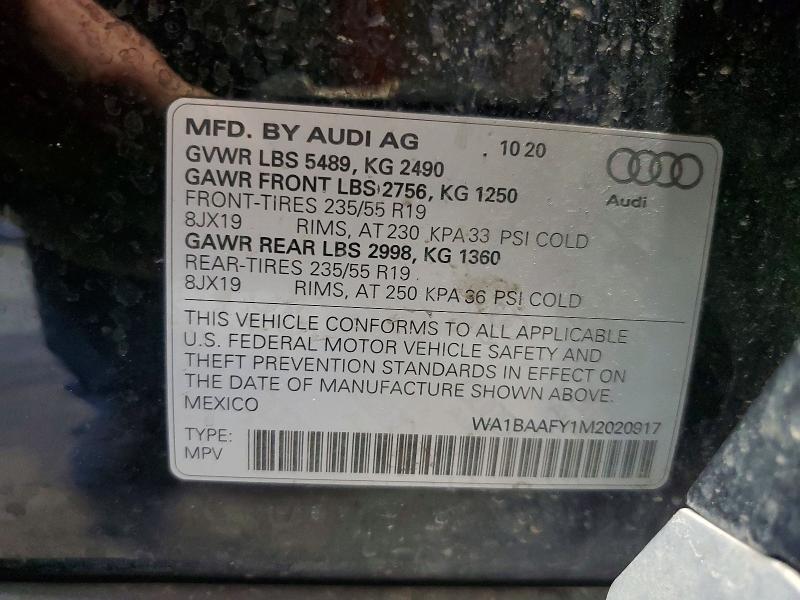 Продажа на аукционе авто 2021 Audi Q5, vin: WA1BAAFY1M2020917, номер лота: 59620516