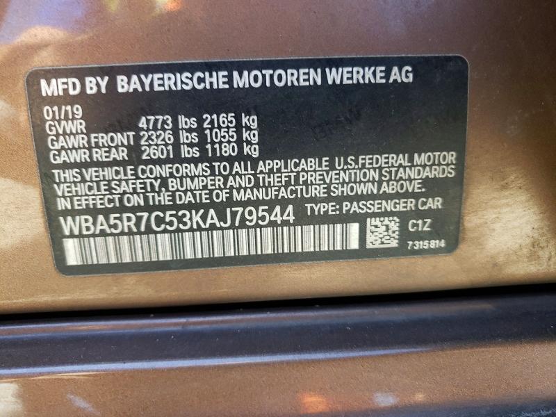 Продажа на аукционе авто 2019 Bmw 330xi, vin: WBA5R7C53KAJ79544, номер лота: 62543026