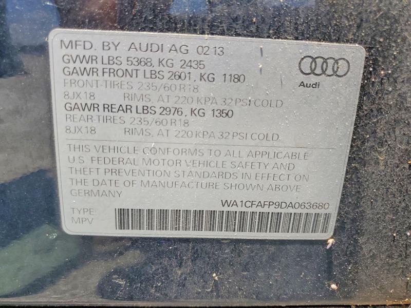 Продажа на аукционе авто 2013 Audi Q5, vin: WA1CFAFP9DA063680, номер лота: 85607585
