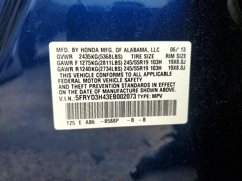 60394366 :رقم المزاد ، 5FRYD3H43EB002073 vin ، 2014 Acura Mdx مزاد بيع