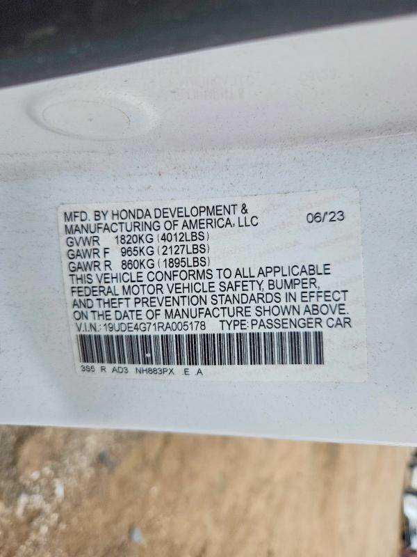 62549896 :رقم المزاد ، 19UDE4G71RA005178 vin ، 2024 Acura Integra مزاد بيع
