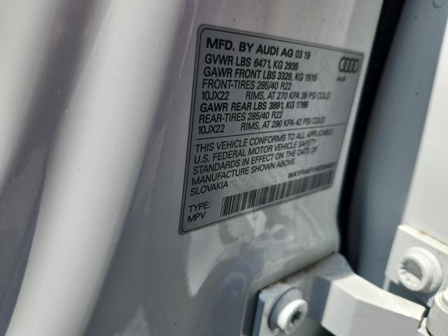 62838976 :رقم المزاد ، WA1FVAF11KD034231 vin ، 2019 Audi Q8 مزاد بيع