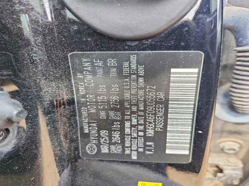 Aukcja sprzedaży 2009 Hyundai Genesis, vin: KMHGC46F09U055672, numer aukcji: 61809786