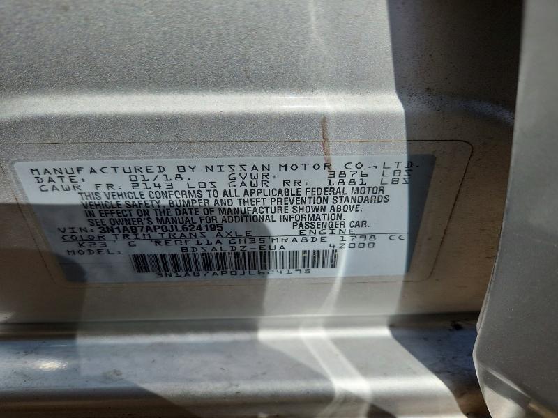 Aukcja sprzedaży 2018 Nissan Sentra, vin: 3N1AB7AP0JL624195, numer aukcji: 60160496