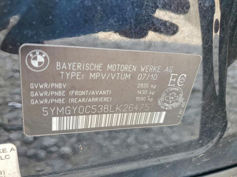 Продаж на аукціоні авто 2011 Bmw X5, vin: 5YMGY0C53BLK26475, номер лоту: 63304586