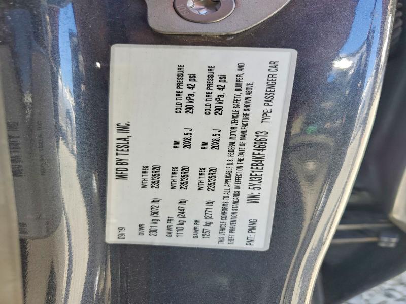 Продаж на аукціоні авто 2019 Tesla Model 3, vin: 5YJ3E1EB4KF469613, номер лоту: 62823036
