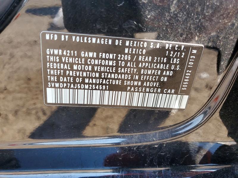 Aukcja sprzedaży 2013 Volkswagen Jetta, vin: 3VWDP7AJ5DM254591, numer aukcji: 60200316