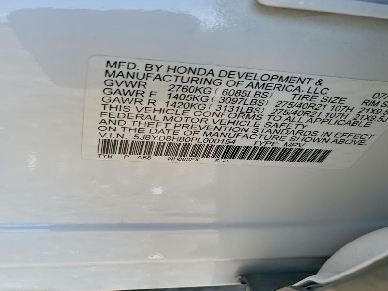 61226656 :رقم المزاد ، 5J8YD8H80PL000154 vin ، 2023 Acura Mdx مزاد بيع